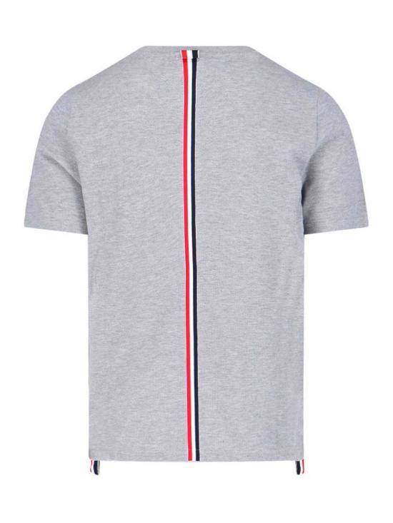 26FW 톰브라운 피케 센터 백 스트라이프 릴렉스 핏 티셔츠 MJS056A00050055 GREY - THOM BROWNE