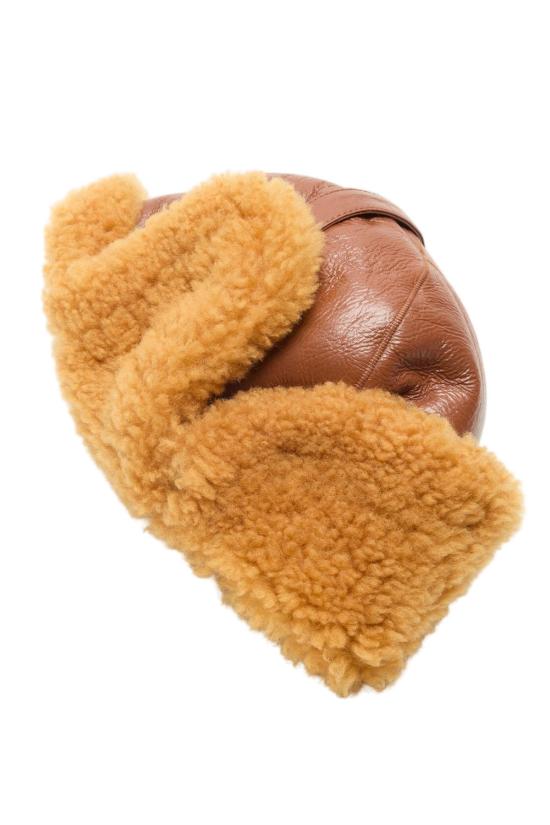  아크네 스튜디오 이어플랩 캡 시어링  러스트 브라운 - ACNE STUDIOS