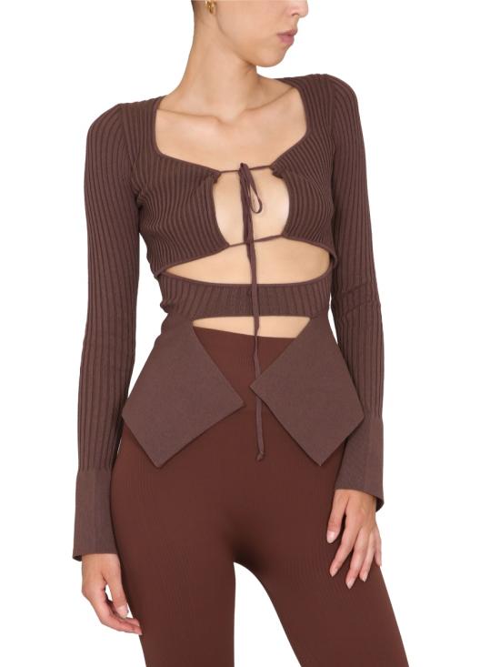  안드레아 아다모 탑 ADFW22TO08770477 0477 BROWN - ANDREA ADAMO