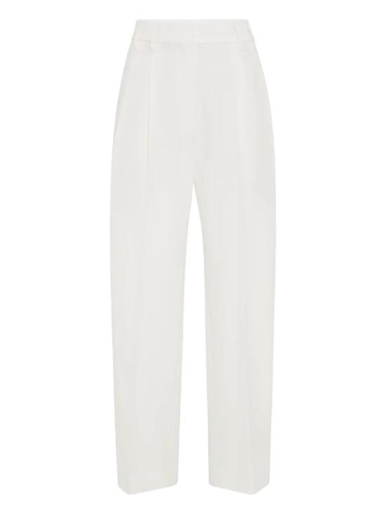 25FW 브루넬로 쿠치넬리 스트레이트 팬츠 MA033P9045C4357 White