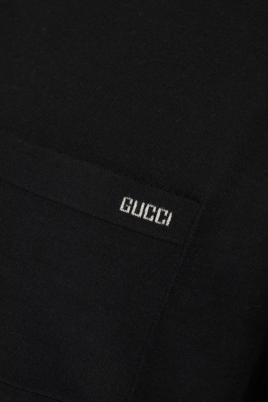 25SS 구찌 인타르시오 체스트 포켓 니트 폴로 티셔츠 824124XKEP1 1070 Blu - GUCCI
