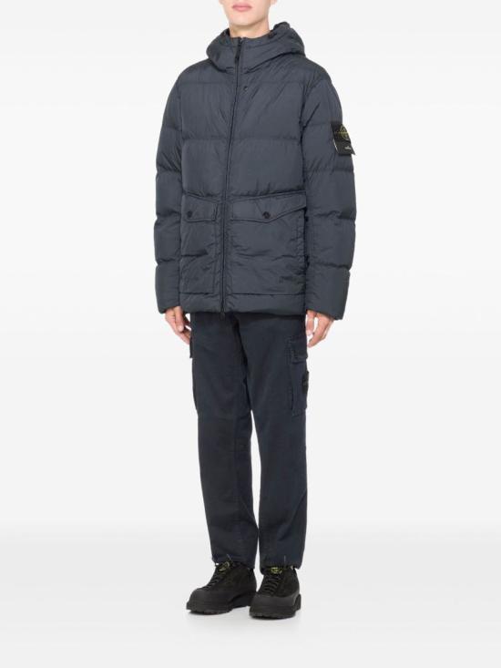 25FW 스톤 아일랜드 크링클랩스 와펜 패치  후드 다운 자켓 크링클랩스 와펜 패치  후드 다운  K2S154100011S0A23V0020 BLUE - STONE ISLAND