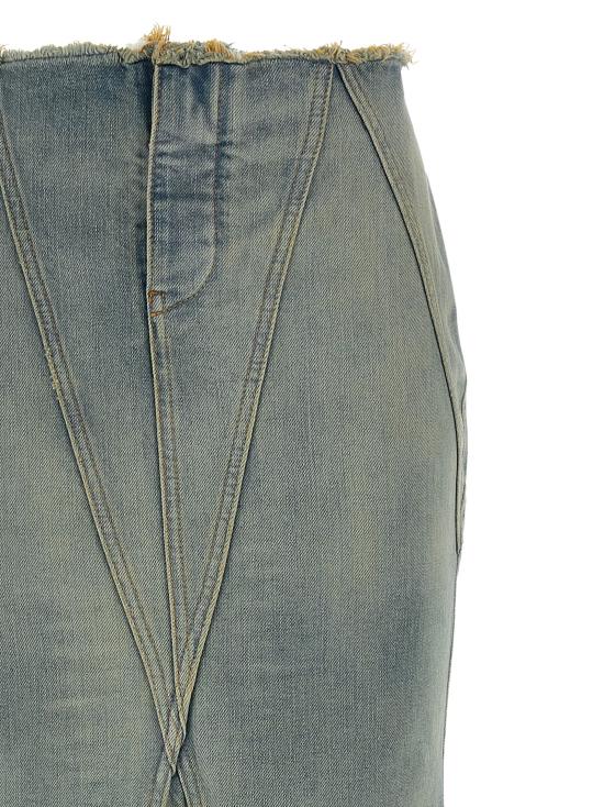 25FW 오프화이트 롱 스커트 OWYF02HF25DEN00141014101 - OFF WHITE