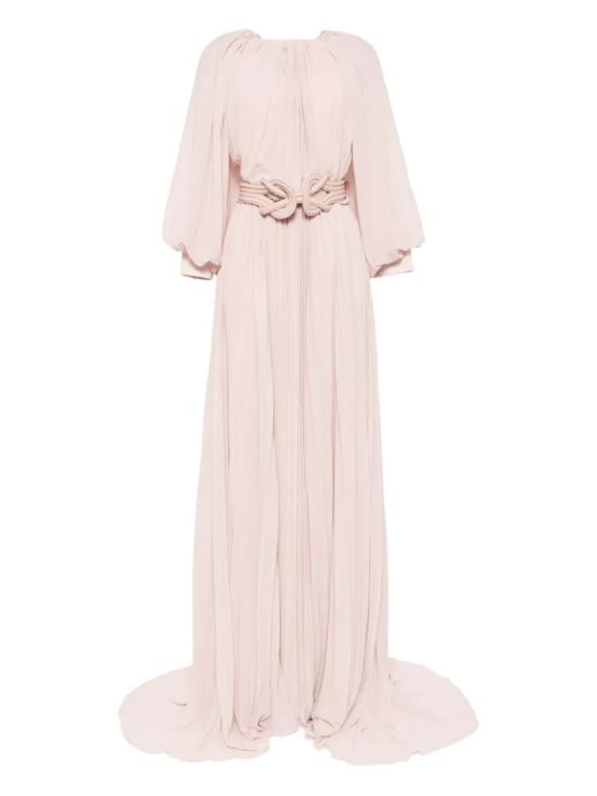  사이드 코베이시 롱 원피스 플리츠 롱 드레스