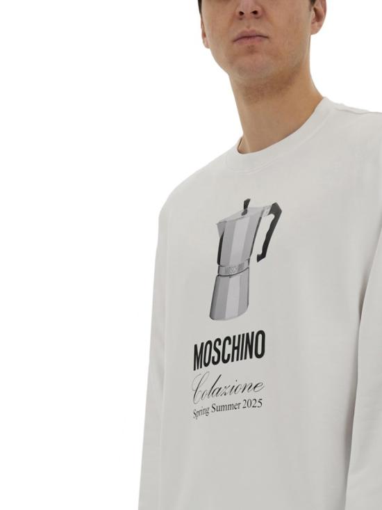  모스키노 긴팔 티셔츠 17060228 1001 White - MOSCHINO