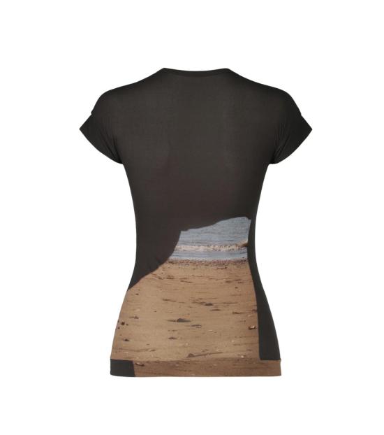  이세이 미야케 반팔 티셔츠 라이크 스킨 (앳 쇼어) 탑 - ISSEY MIYAKE