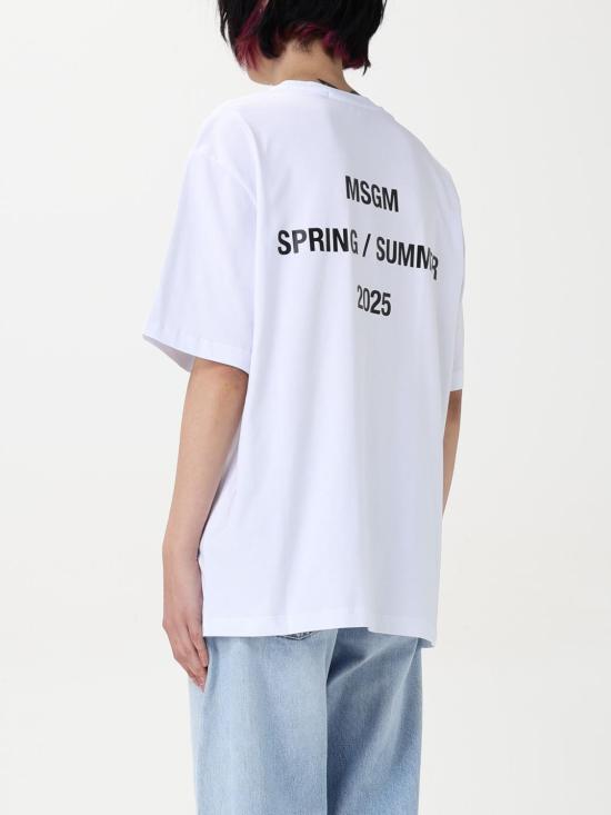 25FW 엠에스지엠 반팔 티셔츠 3842MDM107257002 01 White - MSGM