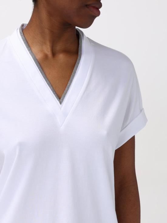 25FW 브루넬로 쿠치넬리 반팔 티셔츠 M0T18BD222 C159 White - BRUNELLO CUCINELLI