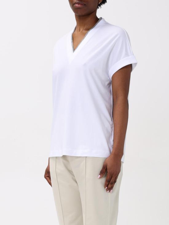 25FW 브루넬로 쿠치넬리 반팔 티셔츠 M0T18BD222 C159 White - BRUNELLO CUCINELLI