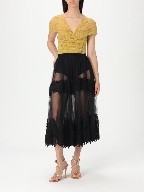 25SS 엘리자베타프랜치 민소매 티셔츠 TO034 DK5 Mustard - ELISABETTA FRANCHI