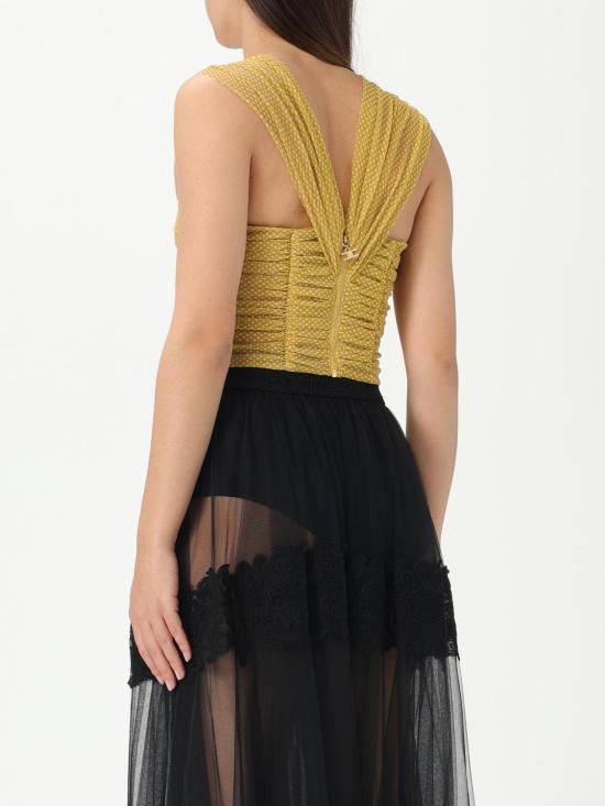 25SS 엘리자베타프랜치 민소매 티셔츠 TO034 DK5 Mustard - ELISABETTA FRANCHI