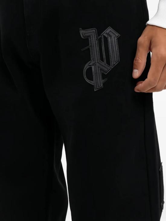 25FW 팜앤젤스 로고 디테일 데님 팬츠 PMYA041F25DEN001 1010 BLACK BLACK