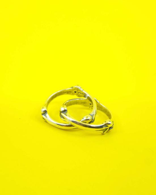  타카히로미야시타 더 솔로이스트 반지 . 실버 본 셰이프 듀얼 링 - TAKAHIROMIYASHITA THE SOLOIST.