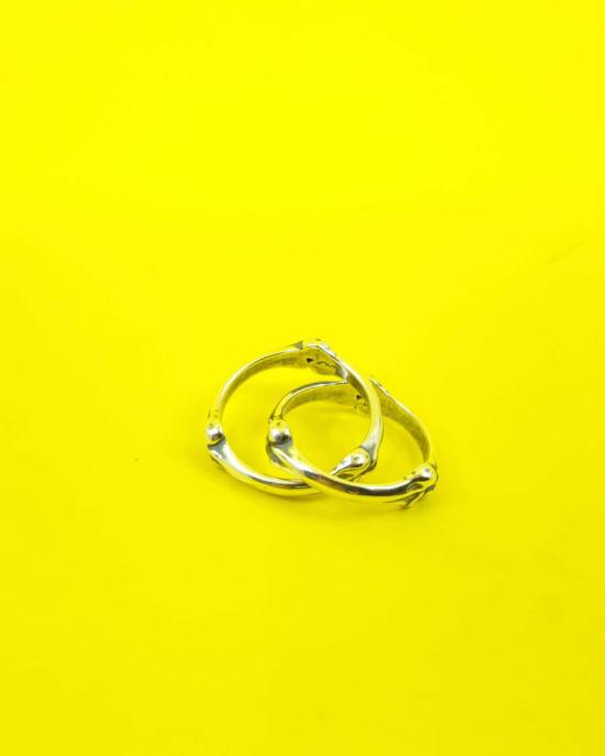  타카히로미야시타 더 솔로이스트 반지 . 실버 본 셰이프 듀얼 링