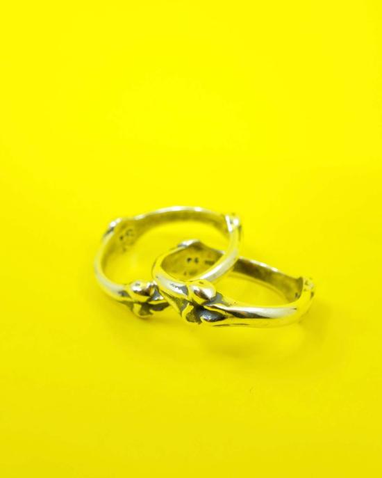  타카히로미야시타 더 솔로이스트 반지 . 실버 본 셰이프 듀얼 링 - TAKAHIROMIYASHITA THE SOLOIST.