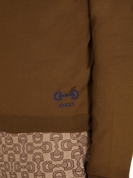 25FW 구찌 홀스빗 인타르시아 울 스웨터 730974 XKCOR3266 MILITARY GREEN - GUCCI