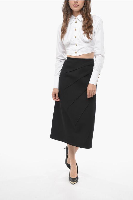 25FW 구찌 울 미디스커트 722055 ZAK6G1000 BLACK - GUCCI