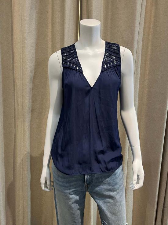  Ramy Brook 셔츠 라미 브룩 엘시 탑 스프링 네이비