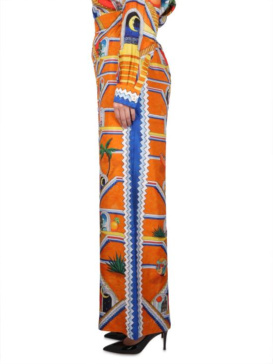  카사블랑카 스트레이트 팬츠 WS23 TR 105 02ESCALIERINFINI MULTICOLOUR - CASABLANCA