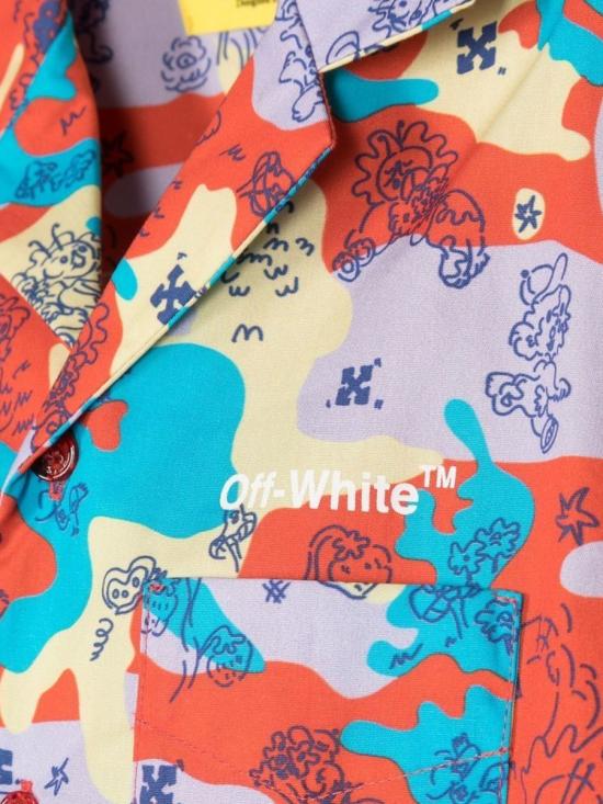  [키즈] 오프화이트 셔츠 OBGA002K S23FAB0038401 MULTICOLOUR - OFF WHITE