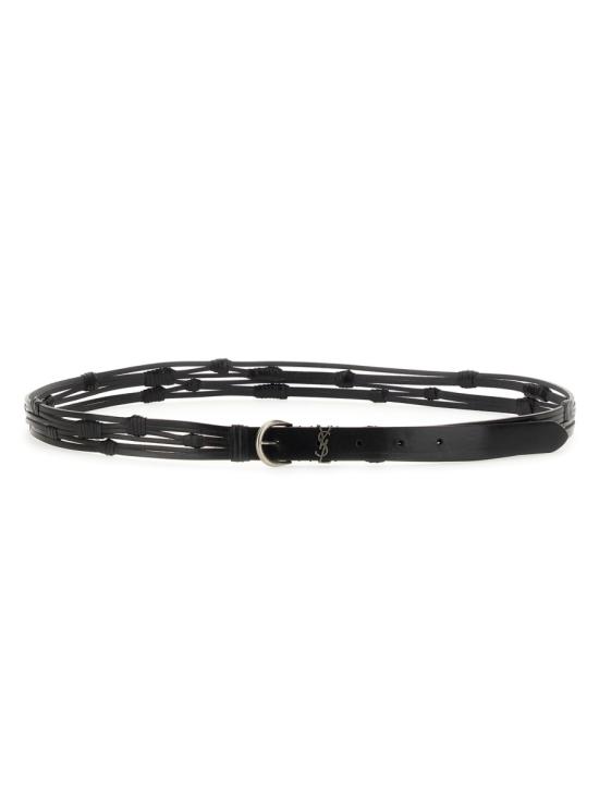 26FW 생로랑 가죽 벨트 737693 AABM21000 BLACK
