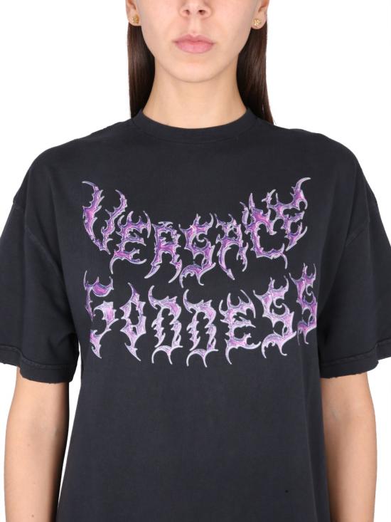  베르사체 반팔 티셔츠 1009548 1A072611B000 BLACK - VERSACE