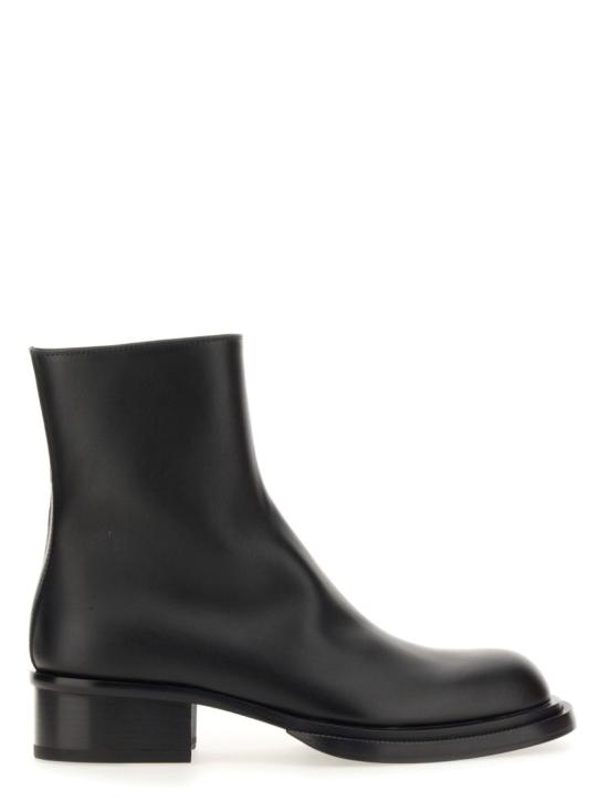  알렉산더 맥퀸 쿠반 스택 가죽 앵클 부츠 750383 WIDY01000 Black - ALEXANDER MCQUEEN