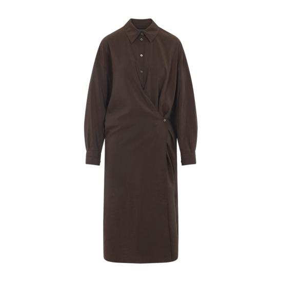 25FW 르메르 스트레이트 칼라 트위스트 드레스 DR1092 LF1308 Brown