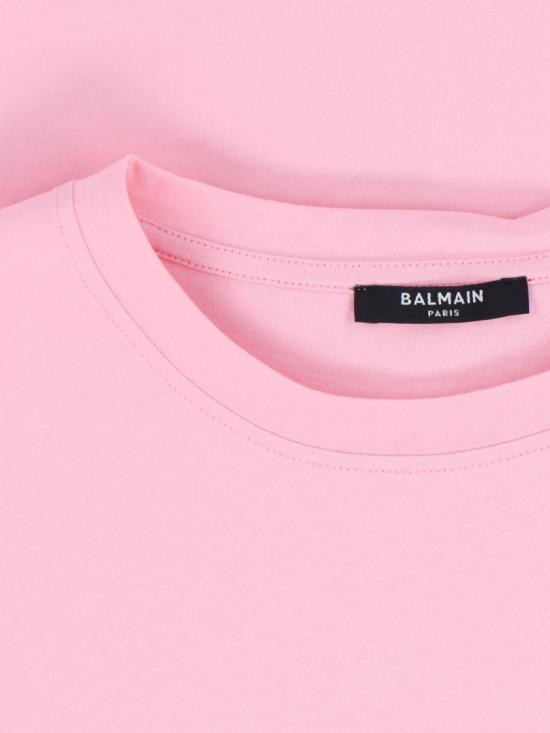 25FW 발망 반팔 티셔츠 BF1EE020BB02OHV Pink - BALMAIN