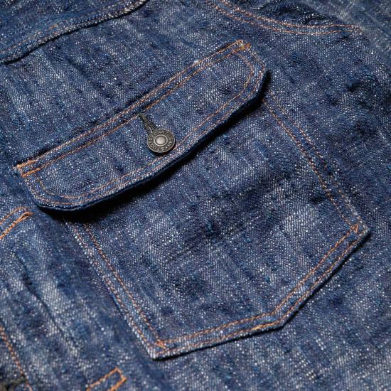  스튜디오 다치산 데님 자켓 Studio D'artisan D4603 "Sou Ai" 15oz 트윈 인디고 셀비지 데님 타입 II 재킷 - STUDIO D'ARTISAN