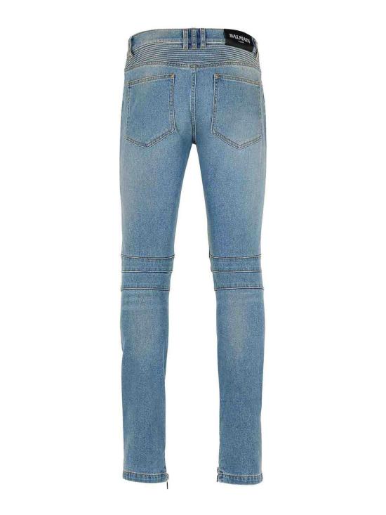 25FW 발망 스트레이트 팬츠 FH1MG115DF816AW Blue - BALMAIN