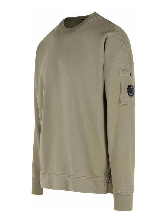  씨피 컴퍼니 브러쉬드 & 에머라이즈드 다이애그널 플리스 박시 크루넥 스웨트셔츠 19CMSS058A006372G356 Grey - C.P. COMPANY