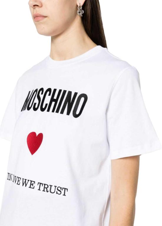 모스키노 반팔 티셔츠 J070305412001 WHITE - MOSCHINO