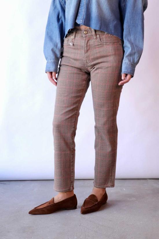  알13 데님 팬츠 R13 로미오 진 브라운 글렌 플래드 - R13