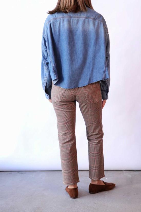  알13 데님 팬츠 R13 로미오 진 브라운 글렌 플래드 - R13