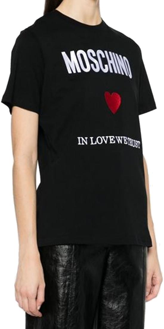  모스키노 반팔 티셔츠 J070305412555 BLACK - MOSCHINO