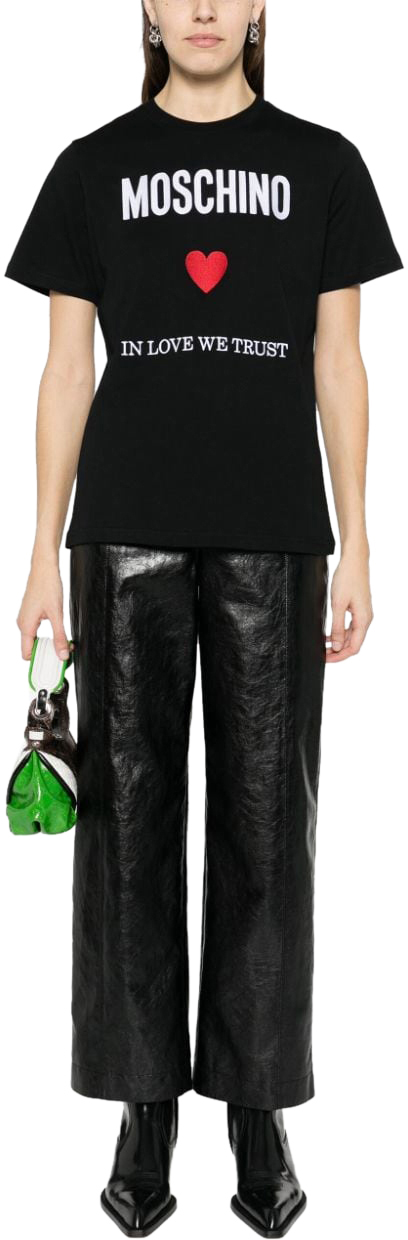  모스키노 반팔 티셔츠 J070305412555 BLACK - MOSCHINO