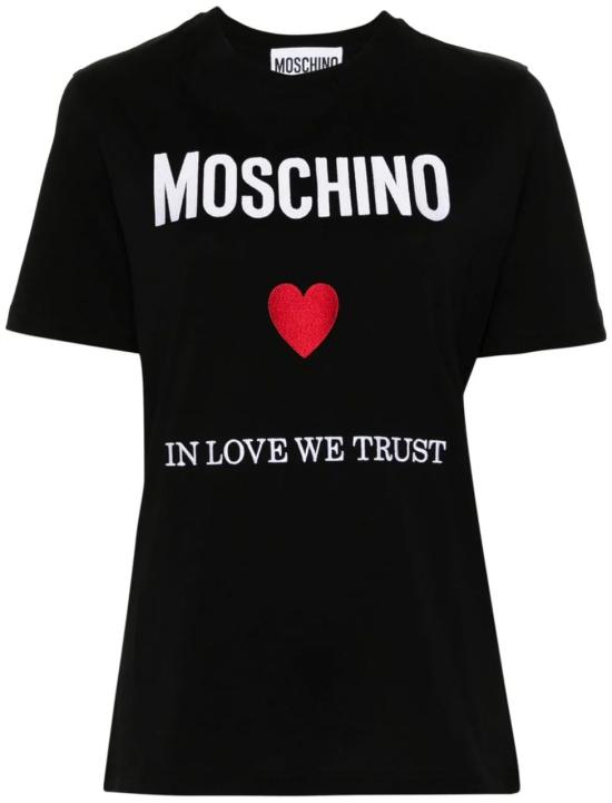  모스키노 반팔 티셔츠 J070305412555 BLACK - MOSCHINO