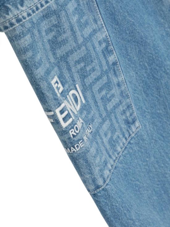 26FW [키즈] 펜디 스트레이트 팬츠 JUF099K AMHXF0QG0 BLUE - FENDI