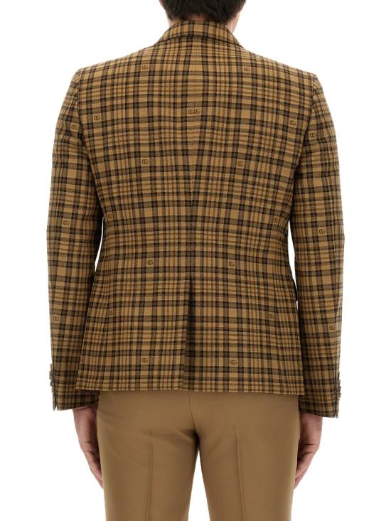 26FW 구찌 더블 G 체크 울 자켓 770384 ZAOWN2337 BEIGE - GUCCI