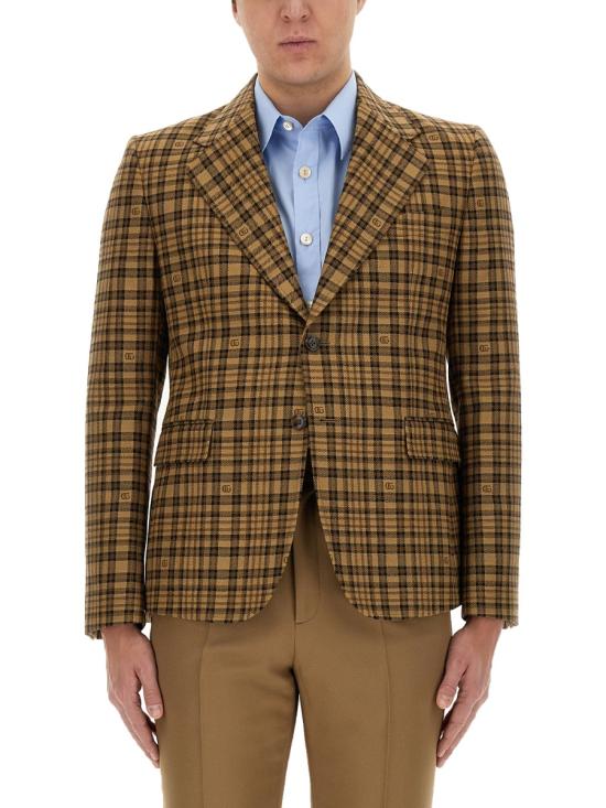26FW 구찌 더블 G 체크 울 자켓 770384 ZAOWN2337 BEIGE