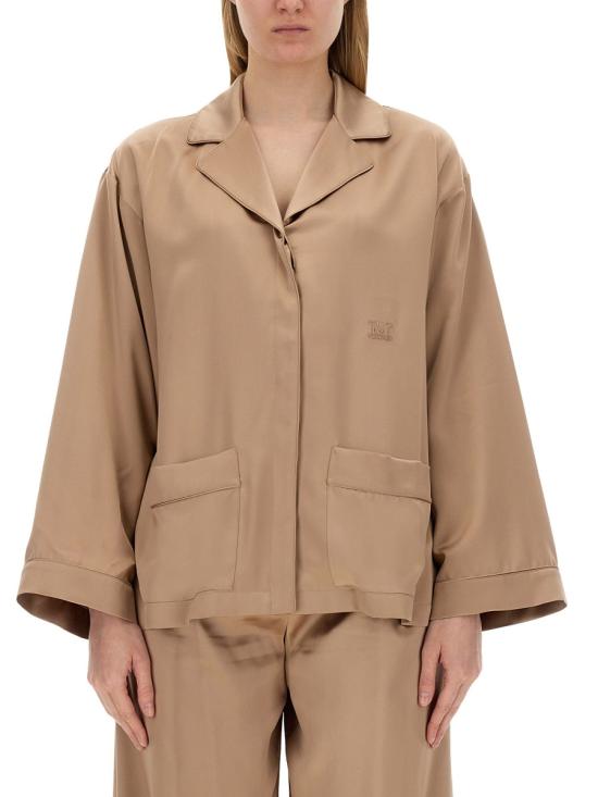 26FW 막스마라 피아노포르테 바사이오 실크 파자마 셔츠 2411191014600 214012 BEIGE