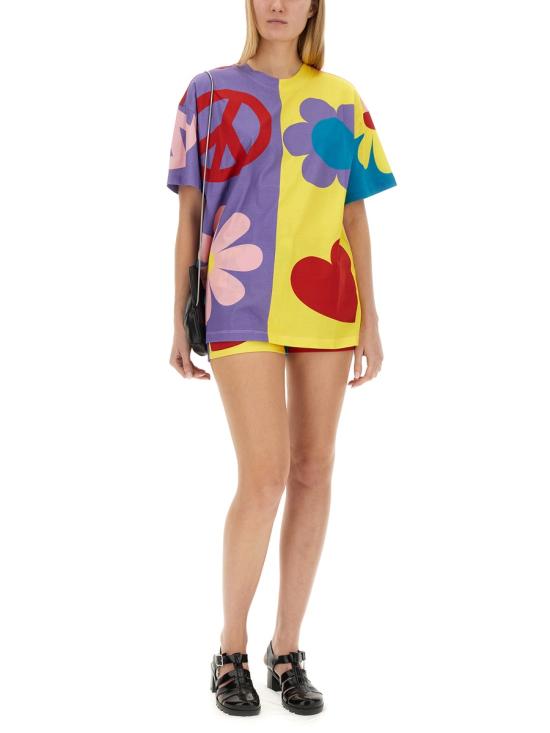  모스키노 반팔 티셔츠 07043262 1888 MULTICOLOUR - MOSCHINO