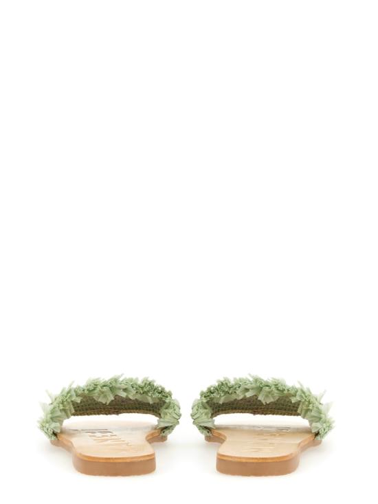  마네비 플랫 슈즈 P5 6Y0 FRINGEDKNOTSRAFFIASAGEWITHWISTERIALILACPALM - MANEBI