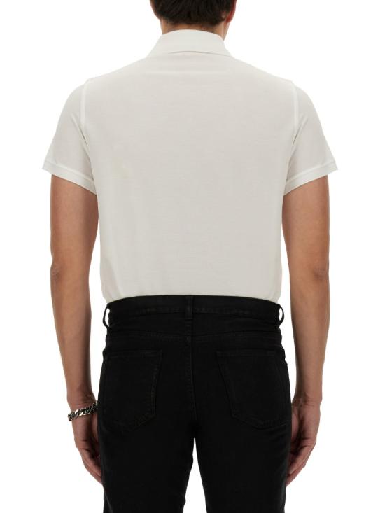 26FW 생로랑 코튼 피케 모노그램 폴로 셔츠 712300 YB2OC9000 WHITE - SAINT LAURENT