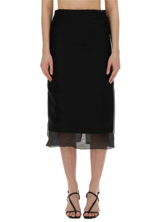 26FW 스포트막스 미디 스커트 2412101193600 574008 BLACK