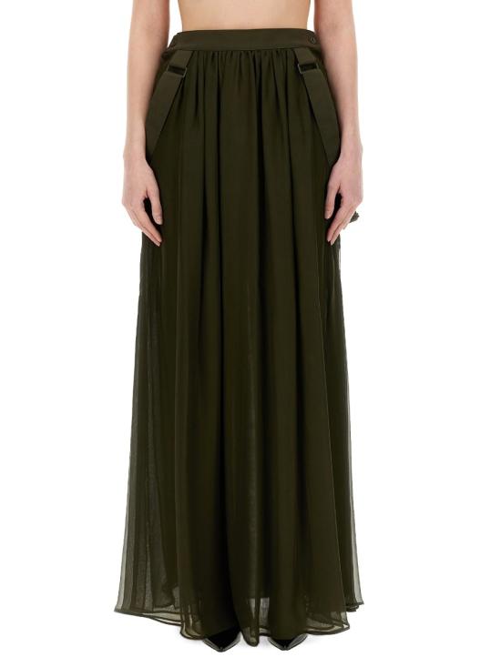 26FW 막스마라 제디 시폰 맥시 스커트 2411101053600 021034 MILITARY GREEN