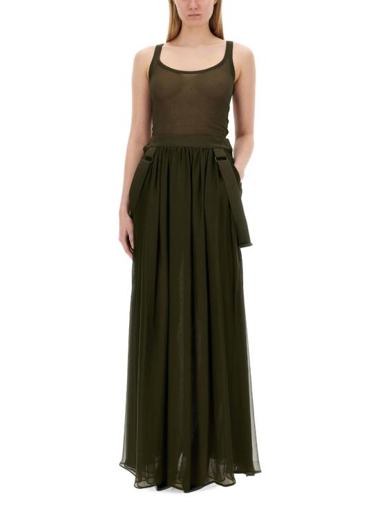 26FW 막스마라 제디 시폰 맥시 스커트 2411101053600 021034 MILITARY GREEN - MAX MARA