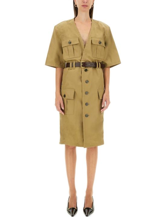26FW 생로랑 트윌 코튼 드레스 790089 Y3A992611 BEIGE
