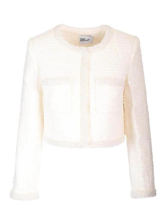  셀프 포트레이트 부클 펄 트리밍 자켓 RS25164JCCREAM White